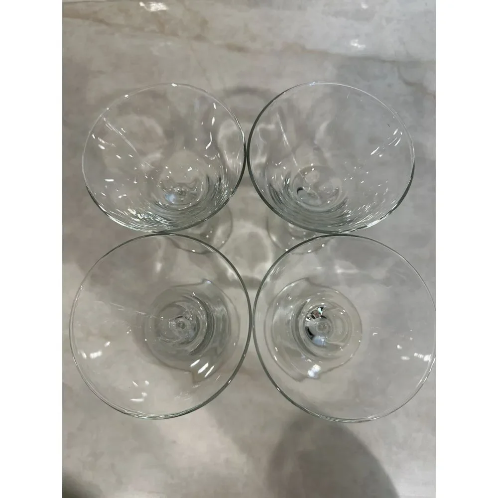 Libbey Z-Stem Martini Glasses Set of 4 Twisted Swirl Stem Clear Cocktail Glasses